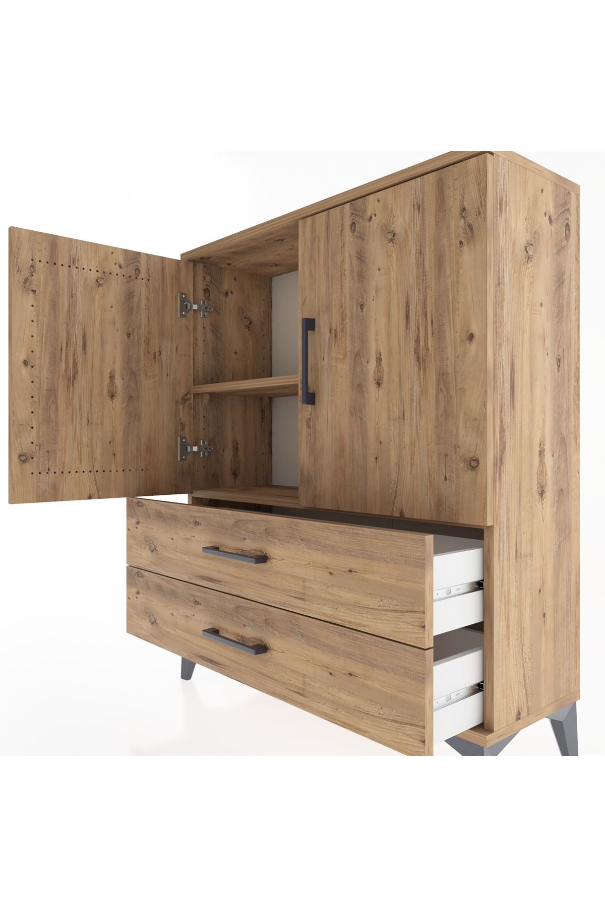 Arges Şifonyer 2 Raflı 2 Çekmeceli 2 Kapaklı 88x30x106 - S05M006V9A