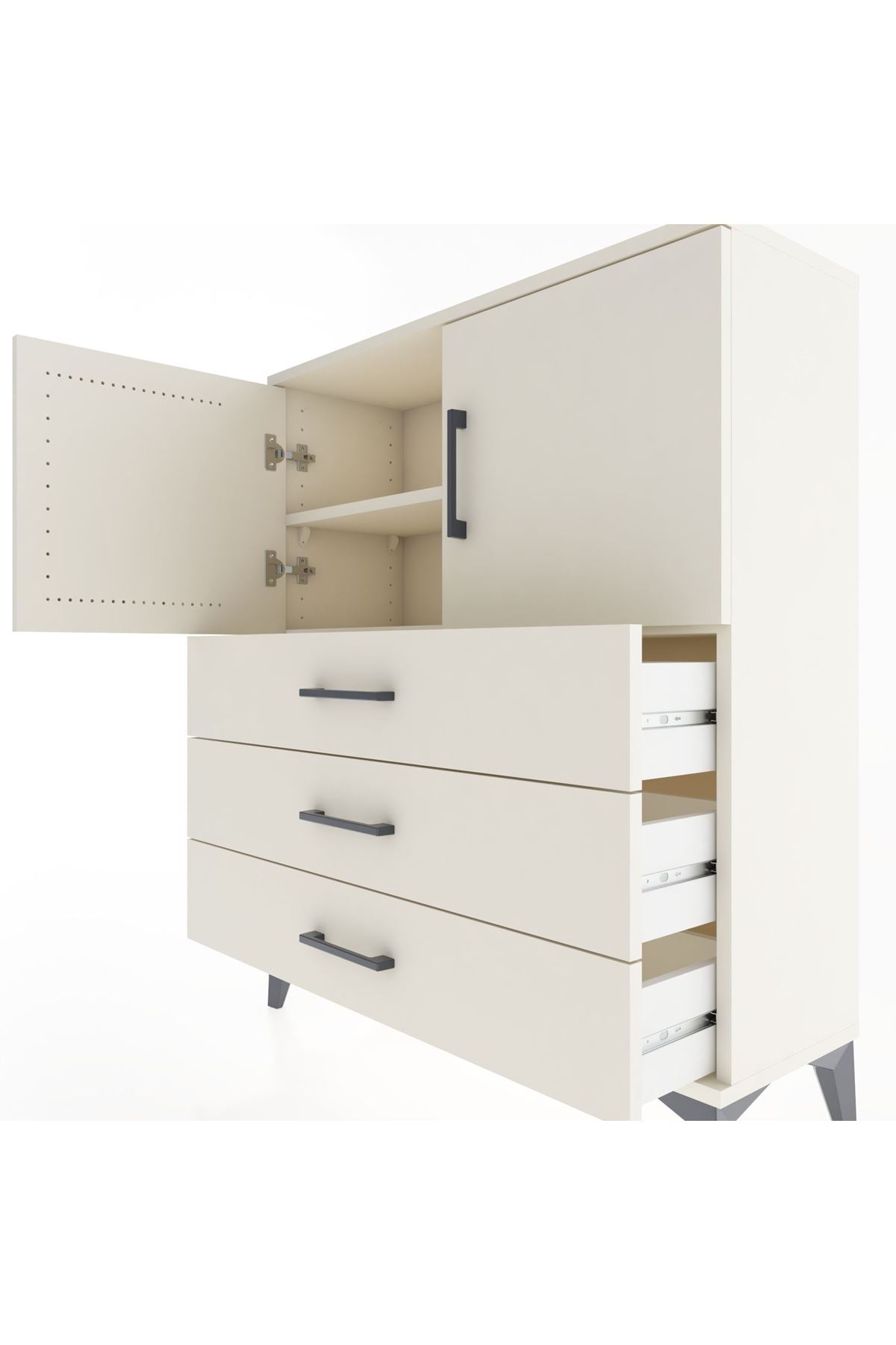 Arges Şifonyer 2 Raflı 3 Çekmeceli 2 Kapaklı 88x30x106 - S05M007V1A