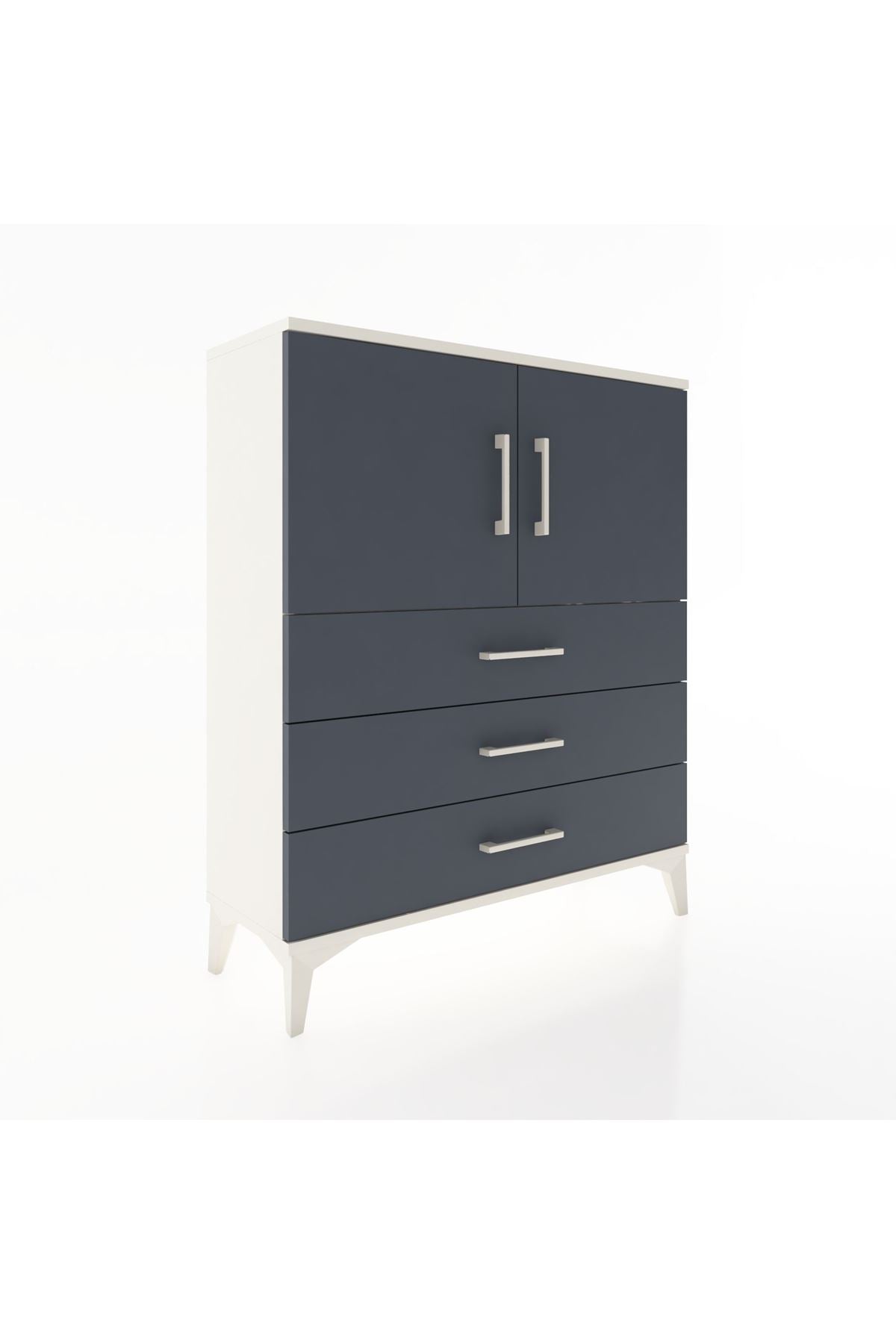 Arges Şifonyer 2 Raflı 3 Çekmeceli 2 Kapaklı 88x30x106 - S05M007V2A