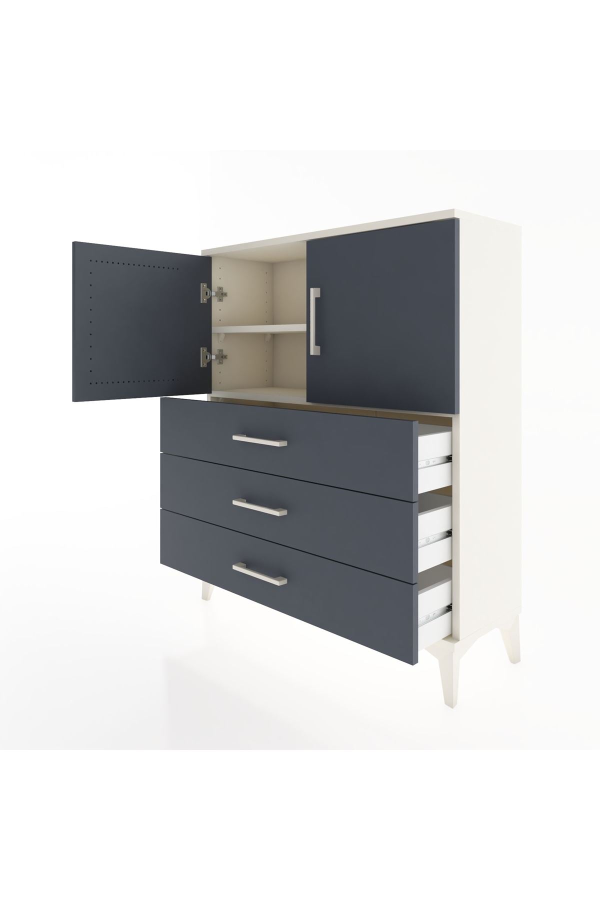Arges Şifonyer 2 Raflı 3 Çekmeceli 2 Kapaklı 88x30x106 - S05M007V2A