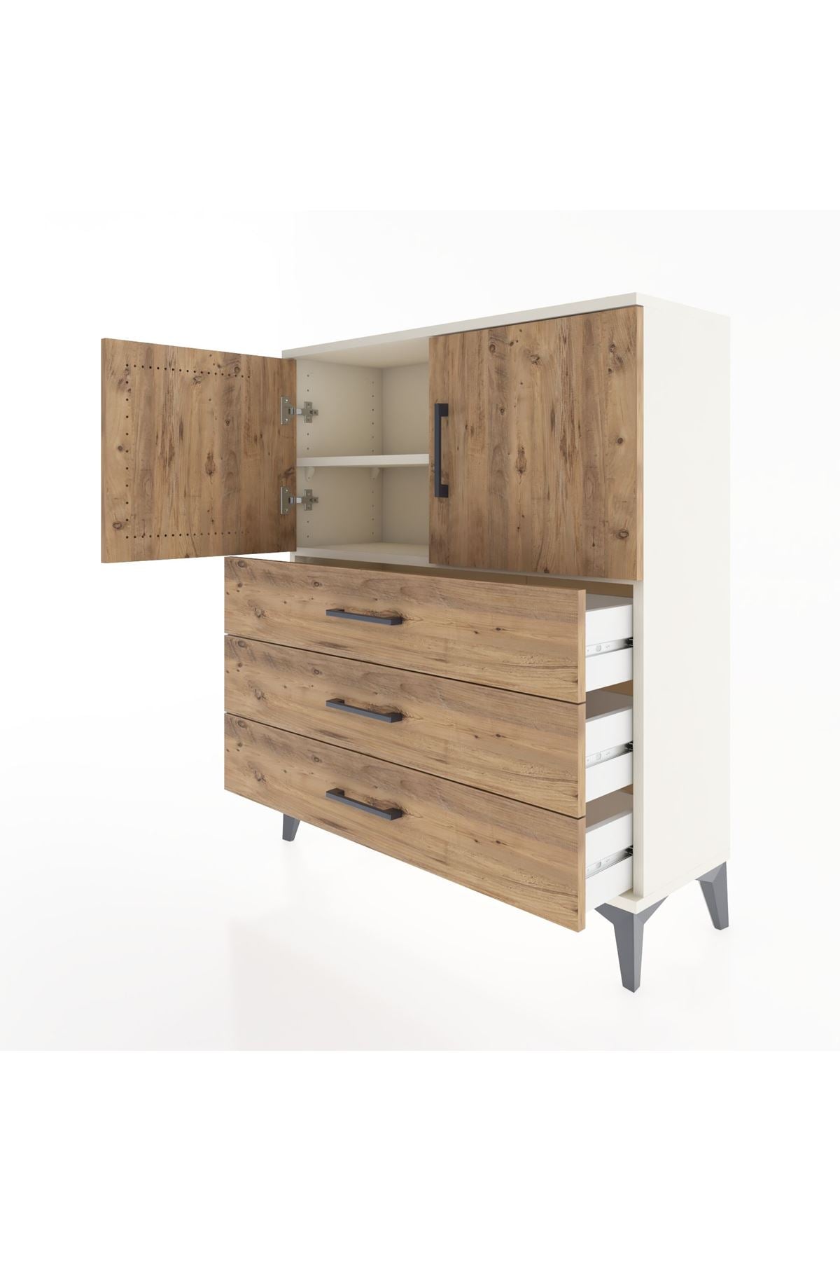 Arges Şifonyer 2 Raflı 3 Çekmeceli 2 Kapaklı 88x30x106 - S05M007V3A