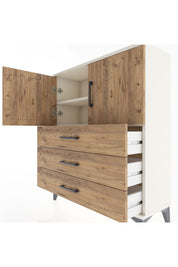 Arges Şifonyer 2 Raflı 3 Çekmeceli 2 Kapaklı 88x30x106 - S05M007V3A