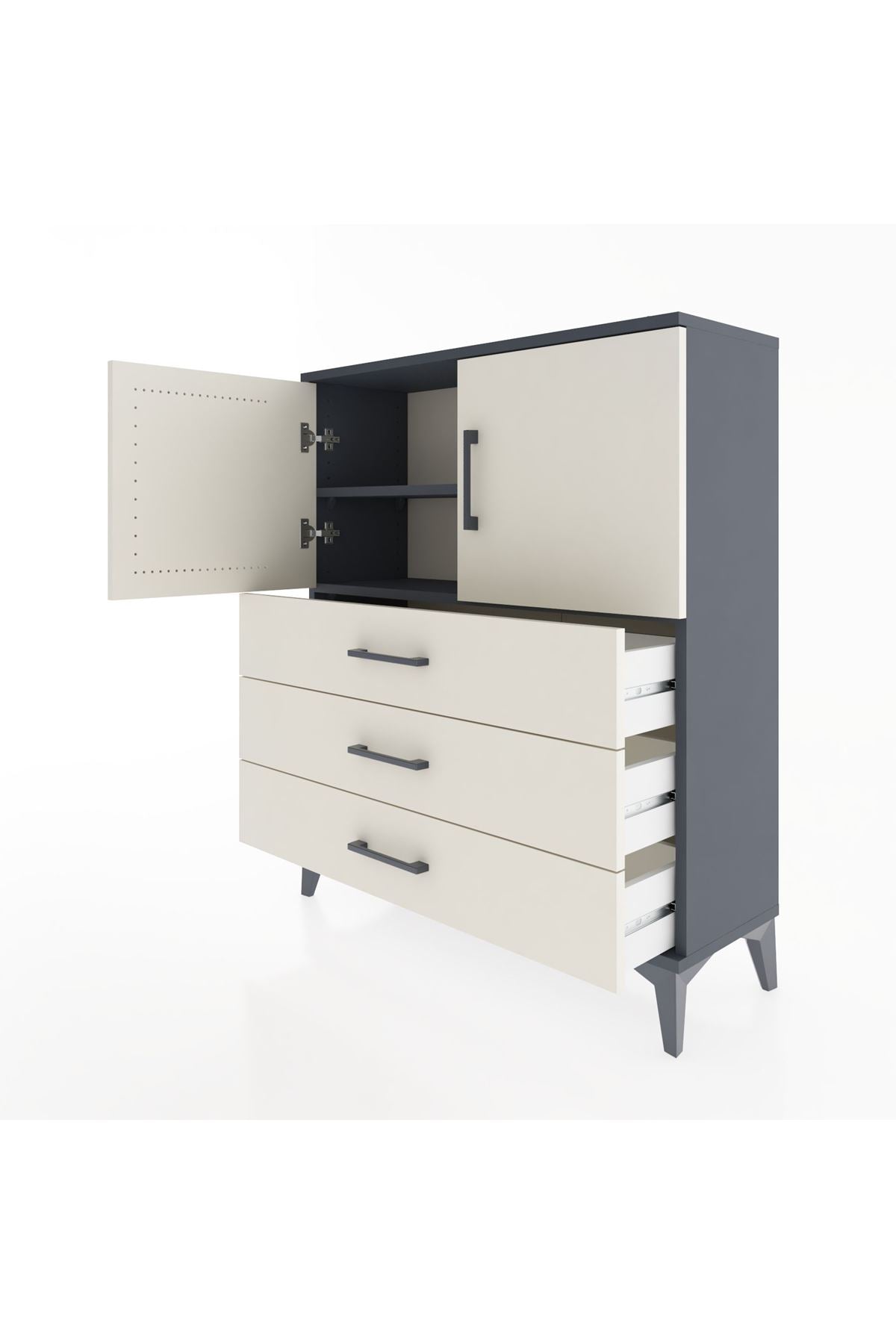Arges Şifonyer 2 Raflı 3 Çekmeceli 2 Kapaklı 88x30x106 - S05M007V4A