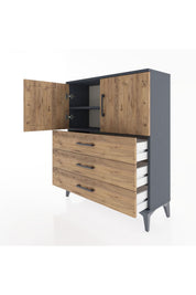 Arges Şifonyer 2 Raflı 3 Çekmeceli 2 Kapaklı 88x30x106 - S05M007V6A