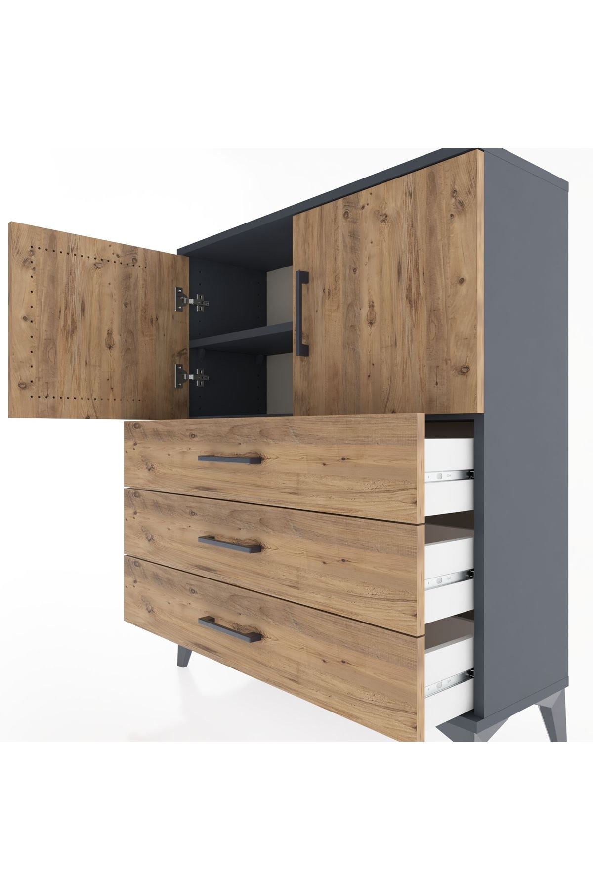 Arges Şifonyer 2 Raflı 3 Çekmeceli 2 Kapaklı 88x30x106 - S05M007V6A