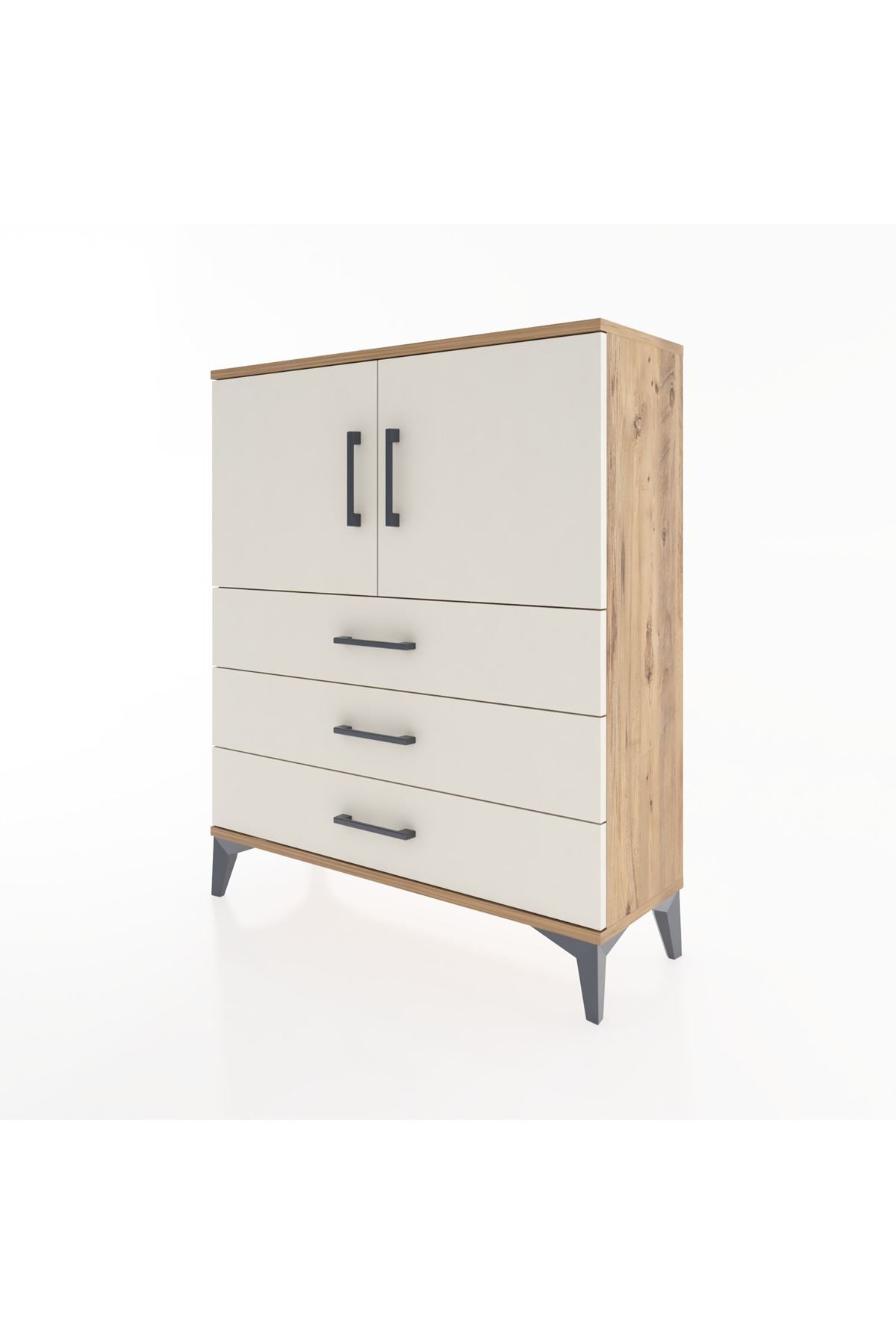 Arges Şifonyer 2 Raflı 3 Çekmeceli 2 Kapaklı 88x30x106 - S05M007V7A