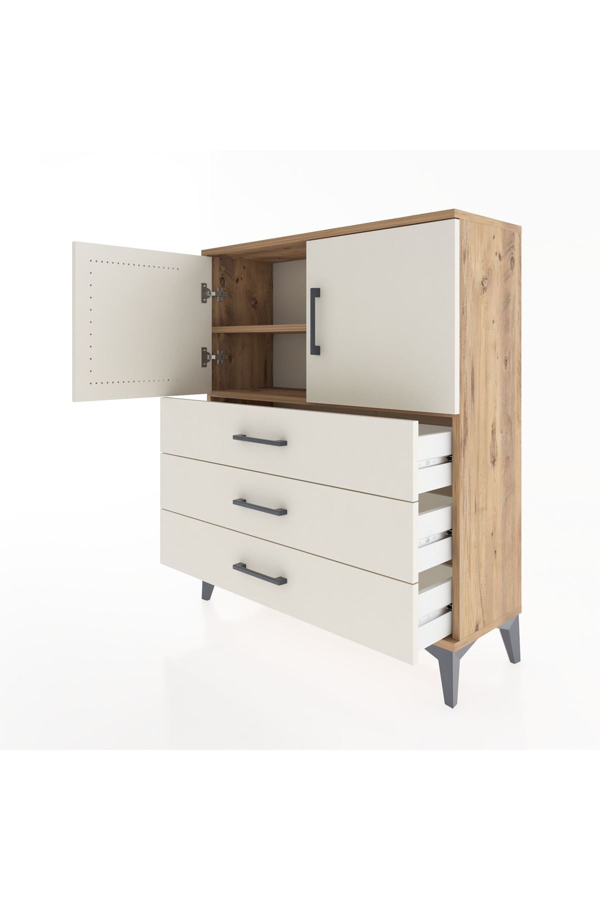 Arges Şifonyer 2 Raflı 3 Çekmeceli 2 Kapaklı 88x30x106 - S05M007V7A