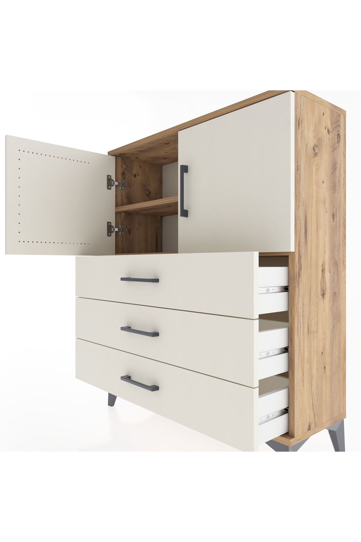 Arges Şifonyer 2 Raflı 3 Çekmeceli 2 Kapaklı 88x30x106 - S05M007V7A
