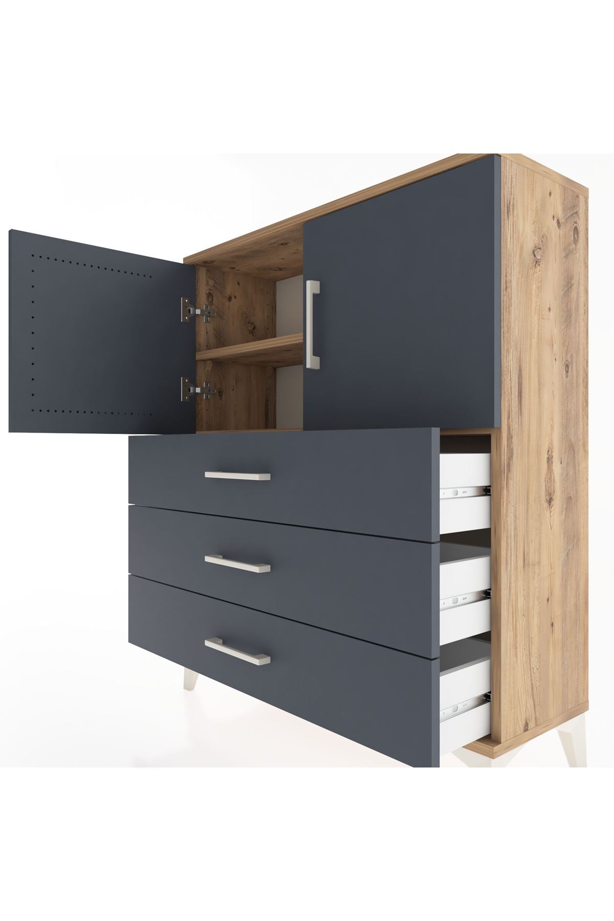Arges Şifonyer 2 Raflı 3 Çekmeceli 2 Kapaklı 88x30x106 - S05M007V8A