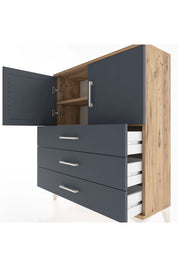 Arges Şifonyer 2 Raflı 3 Çekmeceli 2 Kapaklı 88x30x106 - S05M007V8A