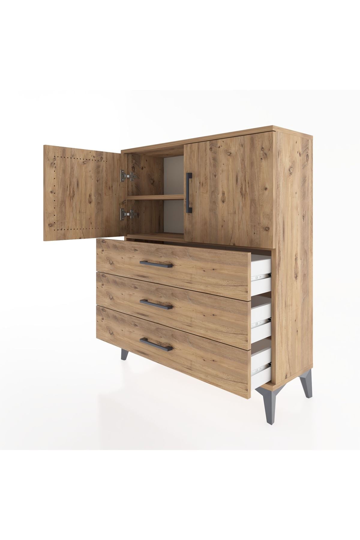 Arges Şifonyer 2 Raflı 3 Çekmeceli 2 Kapaklı 88x30x106 - S05M007V9A