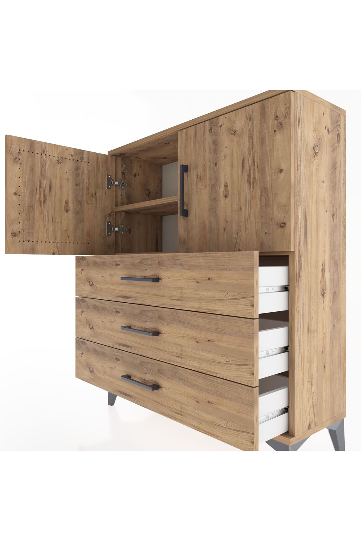 Arges Şifonyer 2 Raflı 3 Çekmeceli 2 Kapaklı 88x30x106 - S05M007V9A