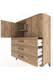 Arges Şifonyer 2 Raflı 3 Çekmeceli 2 Kapaklı 88x30x106 - S05M007V9A
