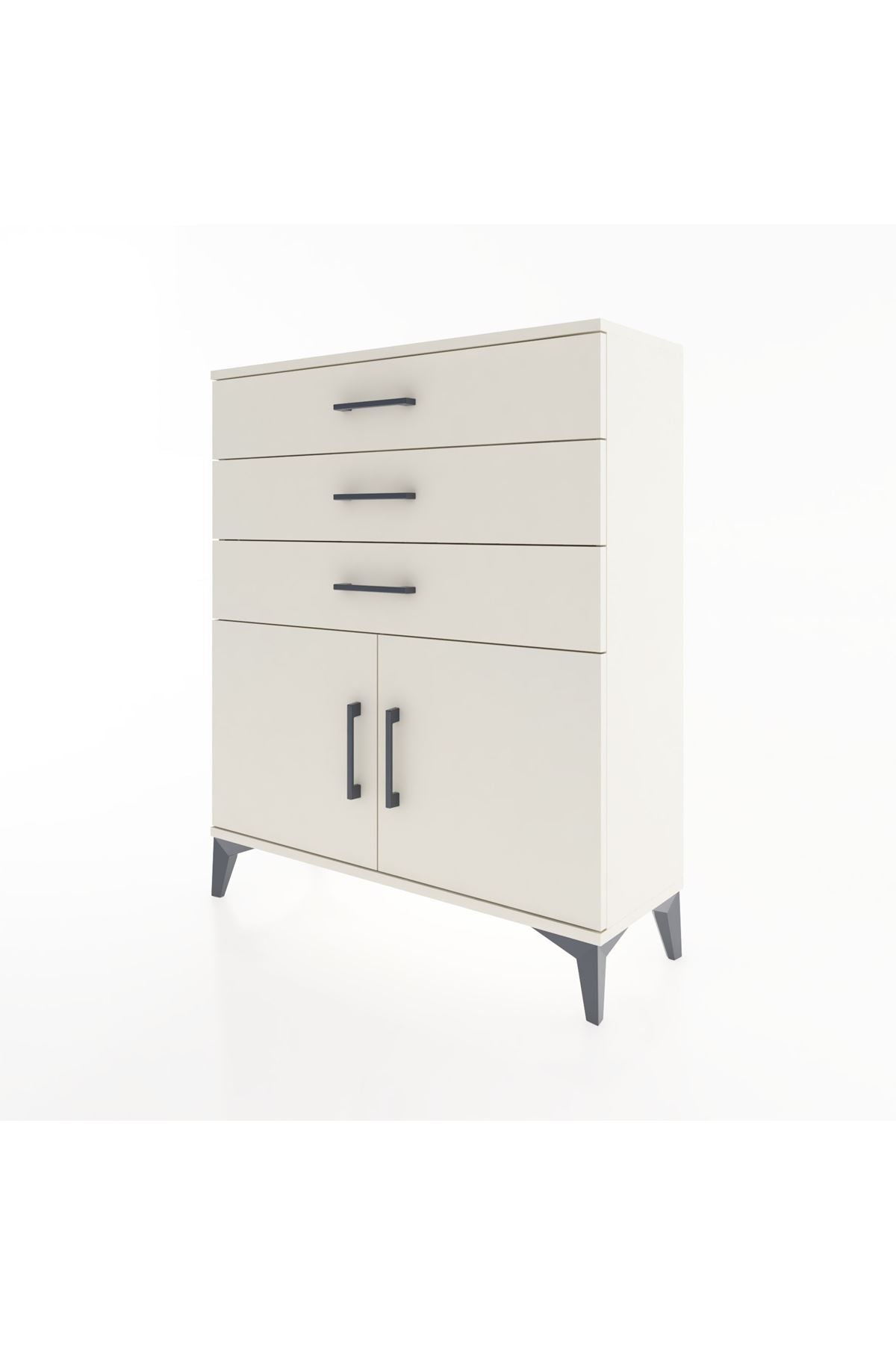 Arges Şifonyer Tek Raflı 3 Çekmeceli 2 Kapaklı 88x30x106 - S05M008V1A