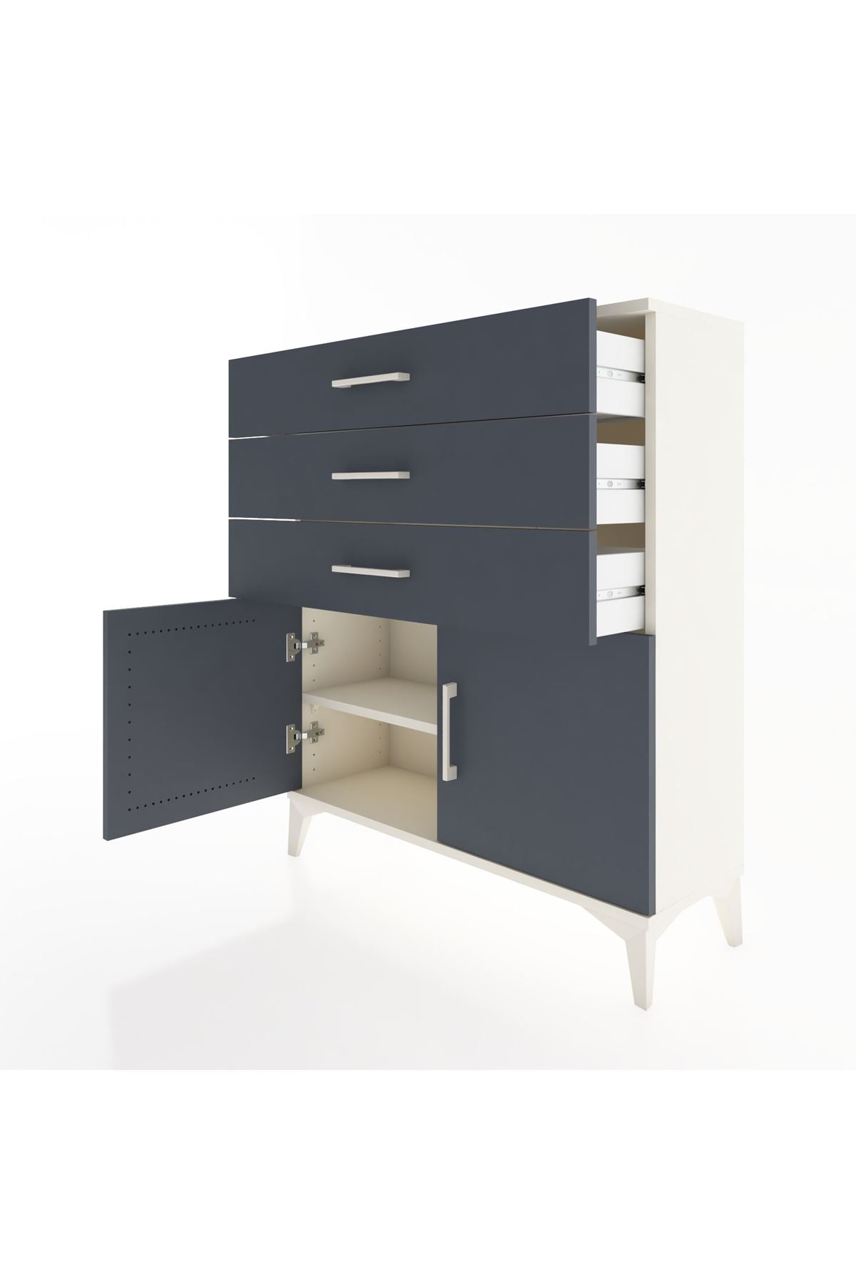 Arges Şifonyer Tek Raflı 3 Çekmeceli 2 Kapaklı 88x30x106 - S05M008V2A
