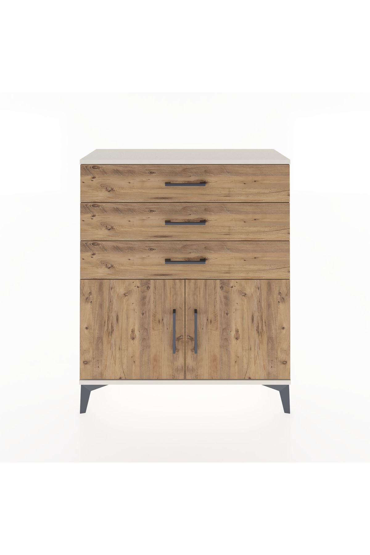 Arges Şifonyer Tek Raflı 3 Çekmeceli 2 Kapaklı 88x30x106 - S05M008V3A