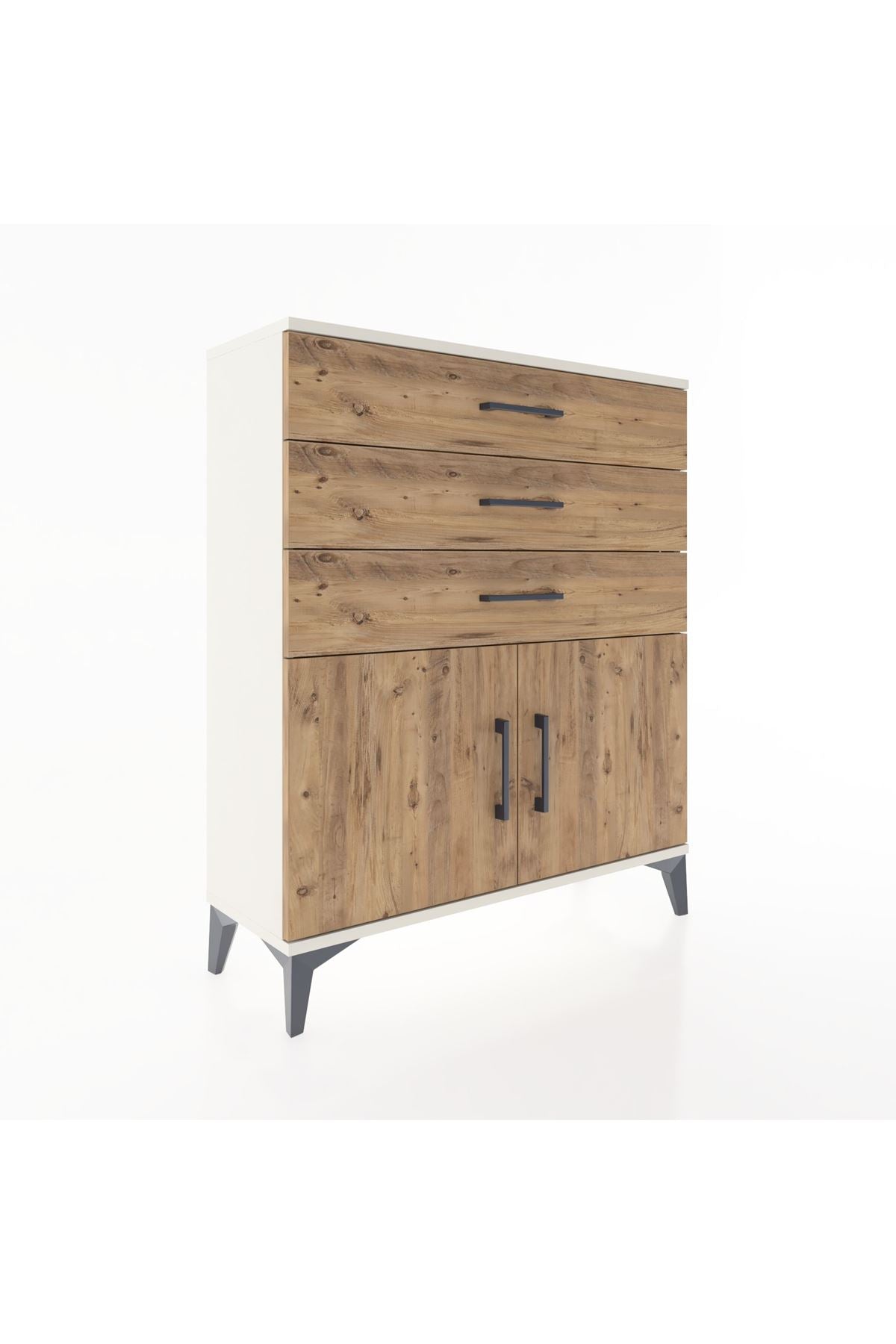Arges Şifonyer Tek Raflı 3 Çekmeceli 2 Kapaklı 88x30x106 - S05M008V3A