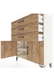 Arges Şifonyer Tek Raflı 3 Çekmeceli 2 Kapaklı 88x30x106 - S05M008V3A