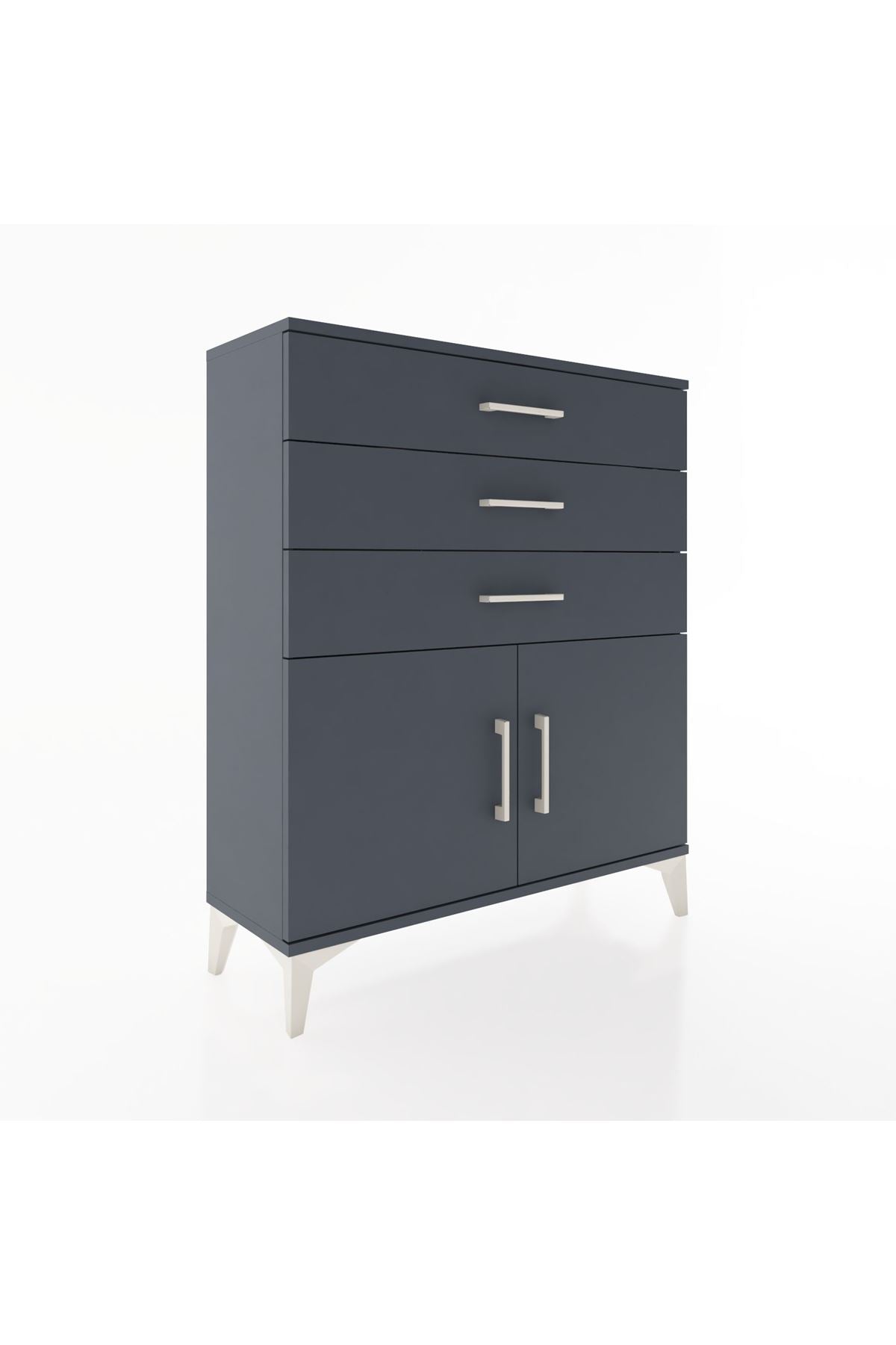 Arges Şifonyer Tek Raflı 3 Çekmeceli 2 Kapaklı 88x30x106 - S05M008V5A