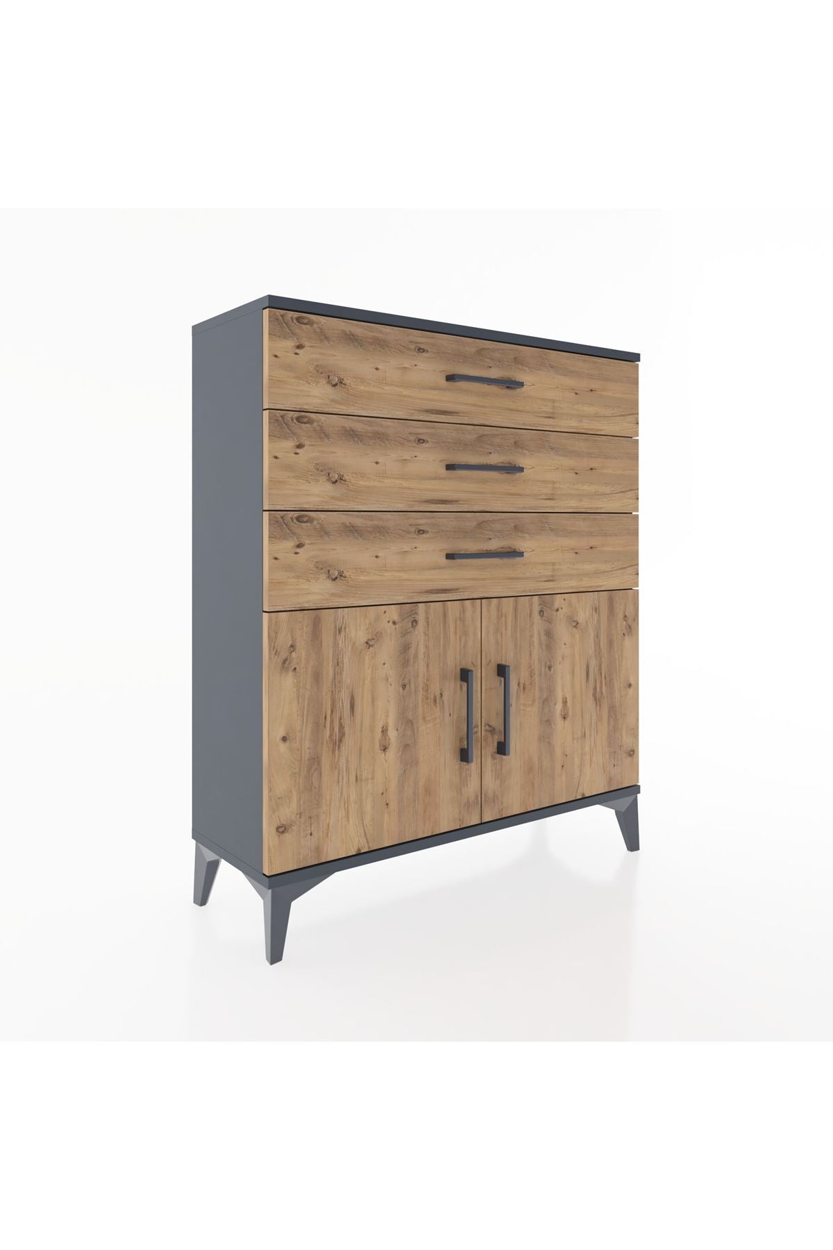 Arges Şifonyer Tek Raflı 3 Çekmeceli 2 Kapaklı 88x30x106 - S05M008V6A