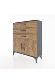 Arges Şifonyer Tek Raflı 3 Çekmeceli 2 Kapaklı 88x30x106 - S05M008V6A