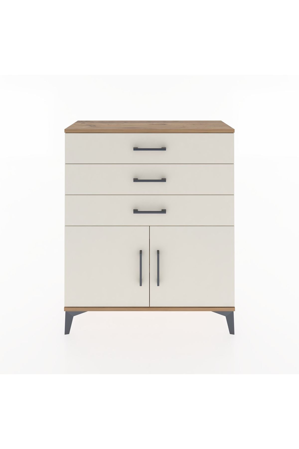 Arges Şifonyer Tek Raflı 3 Çekmeceli 2 Kapaklı 88x30x106 - S05M008V7A