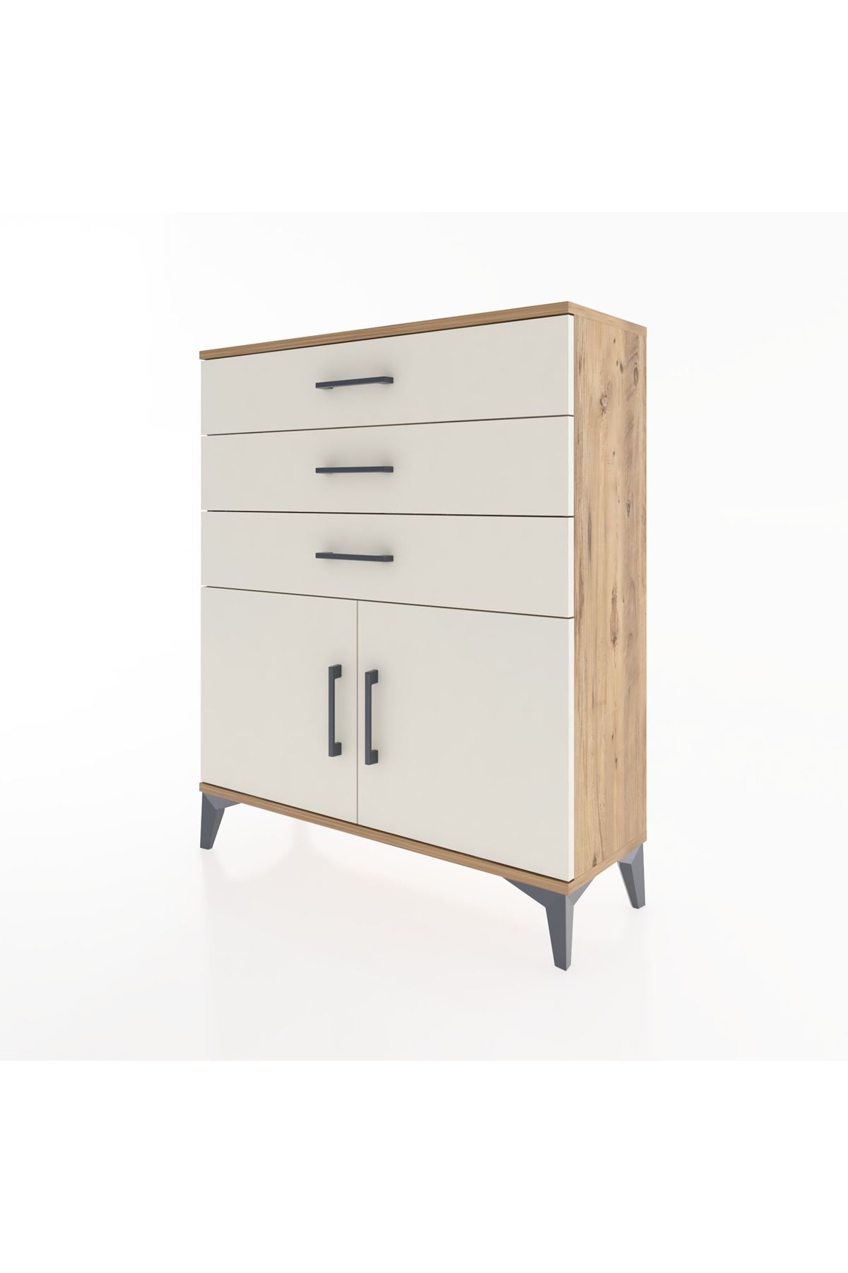 Arges Şifonyer Tek Raflı 3 Çekmeceli 2 Kapaklı 88x30x106 - S05M008V7A