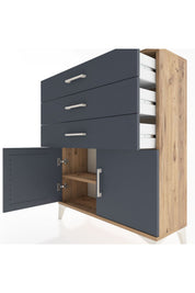 Arges Şifonyer Tek Raflı 3 Çekmeceli 2 Kapaklı 88x30x106 - S05M008V8A