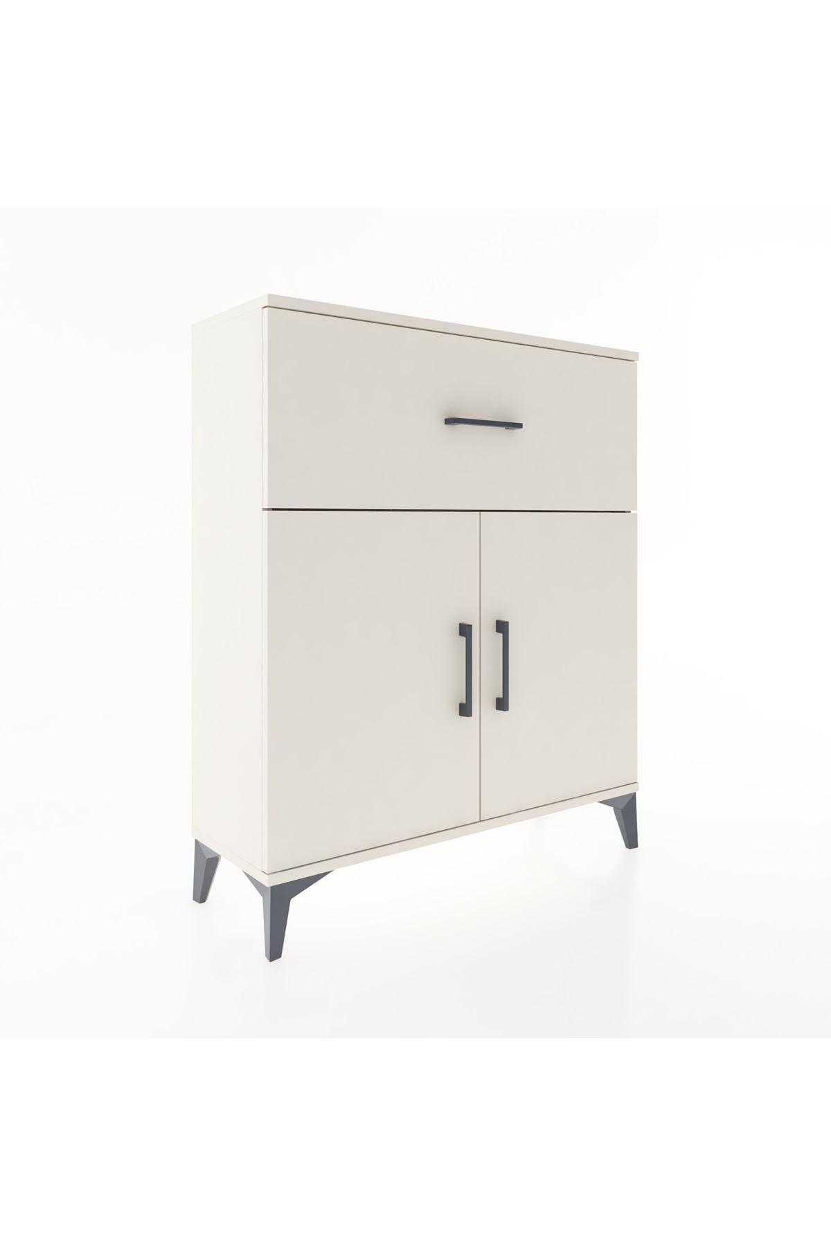 Arges Şifonyer Tek Raflı Tek Çekmeceli 2 Kapaklı 88x30x106 - S05M009V1A