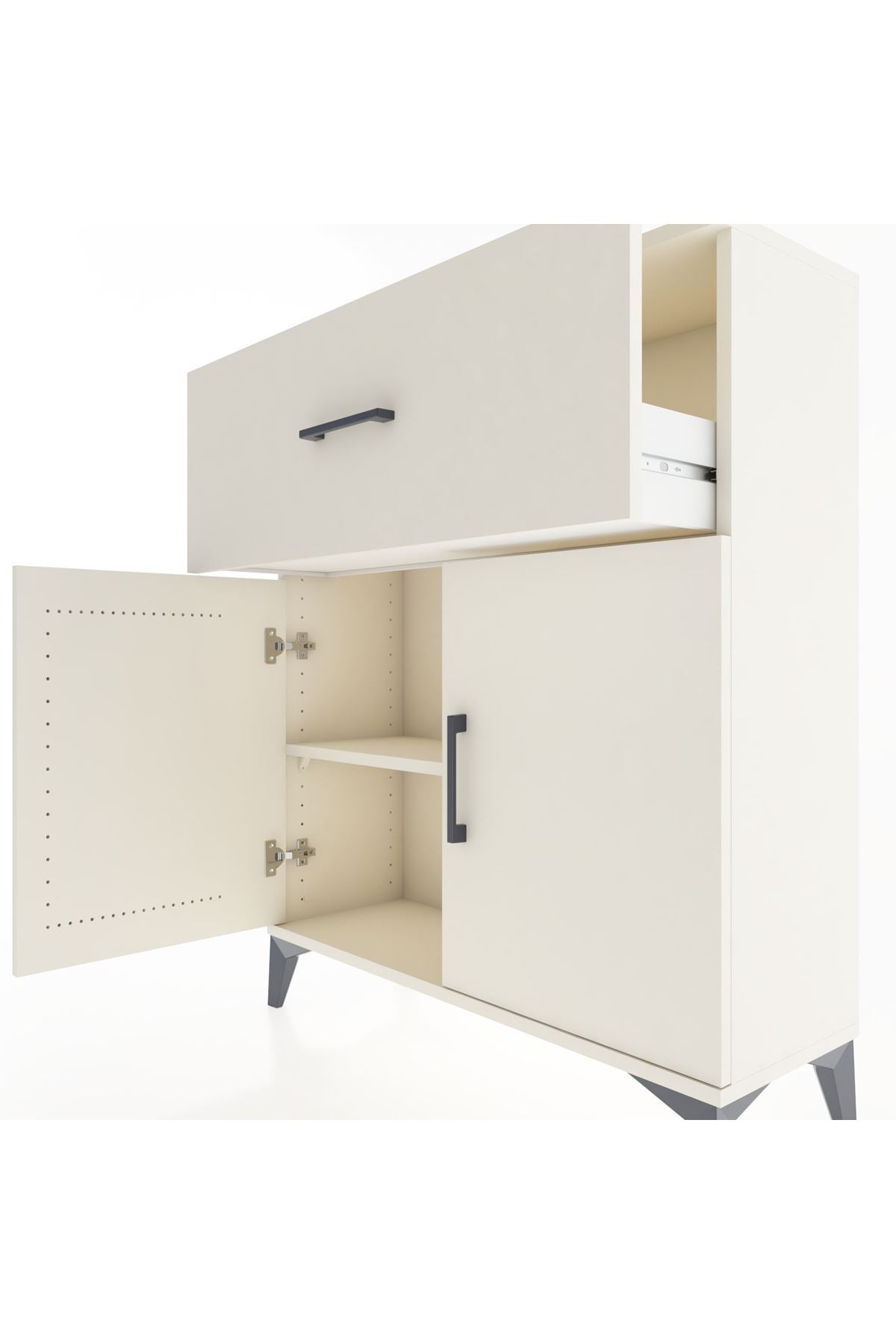 Arges Şifonyer Tek Raflı Tek Çekmeceli 2 Kapaklı 88x30x106 - S05M009V1A