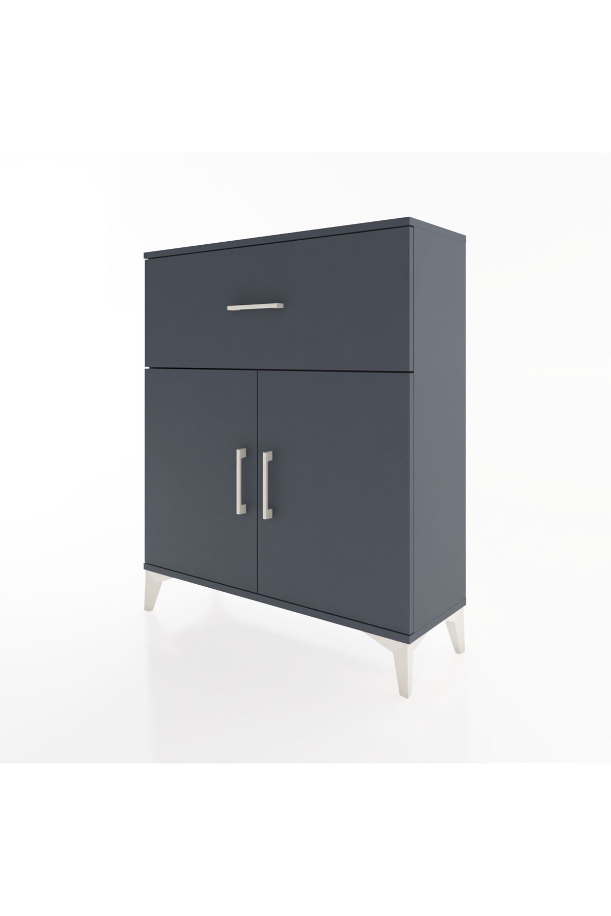 Arges Şifonyer Tek Raflı Tek Çekmeceli 2 Kapaklı 88x30x106 - S05M009V5A