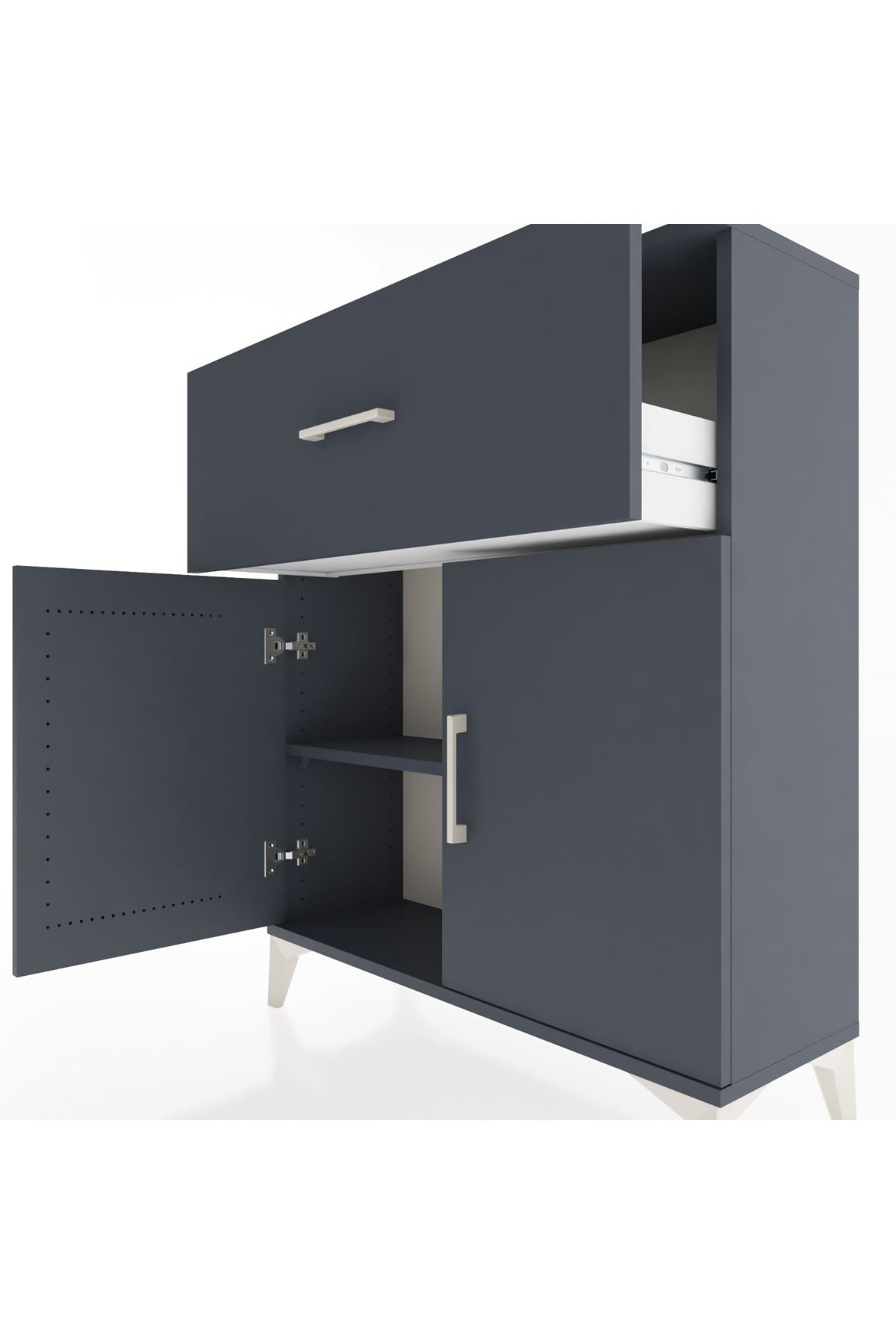 Arges Şifonyer Tek Raflı Tek Çekmeceli 2 Kapaklı 88x30x106 - S05M009V5A