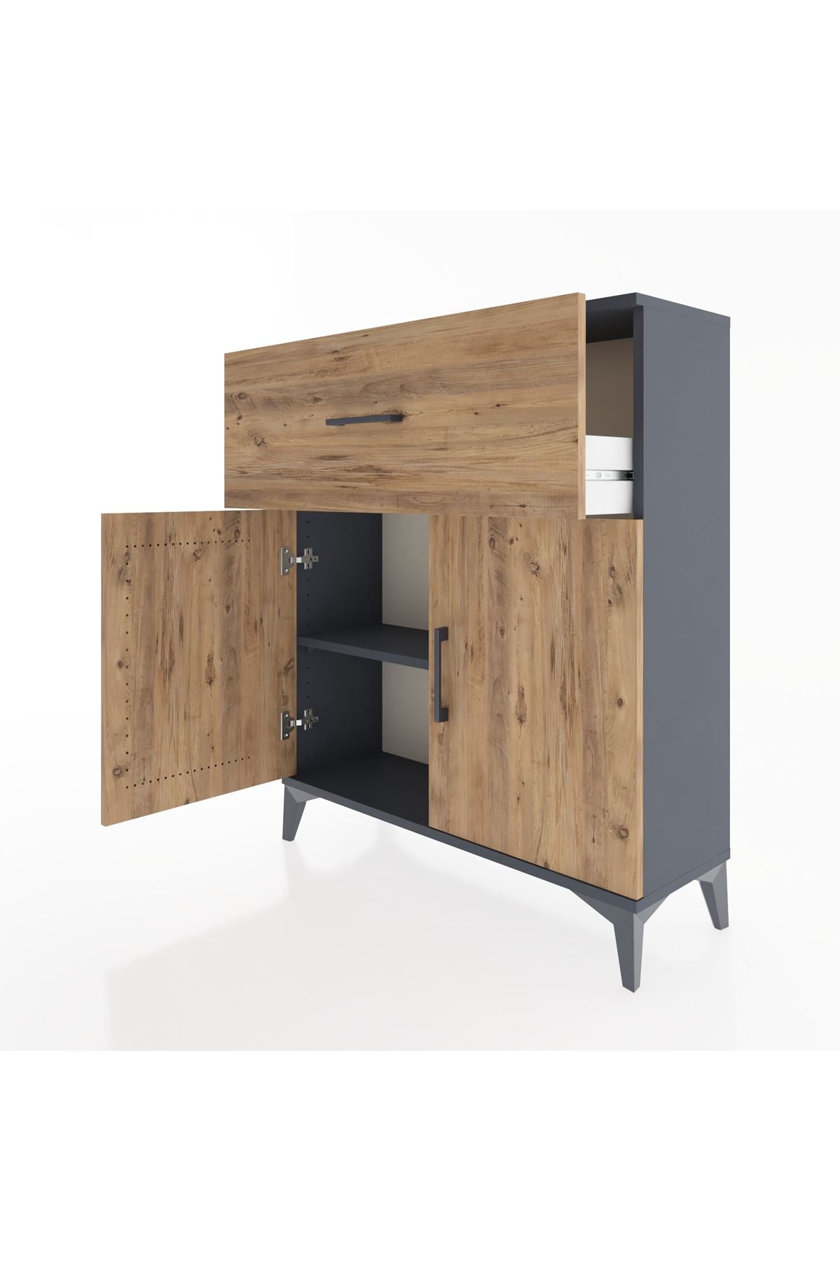 Arges Şifonyer Tek Raflı Tek Çekmeceli 2 Kapaklı 88x30x106 - S05M009V6A