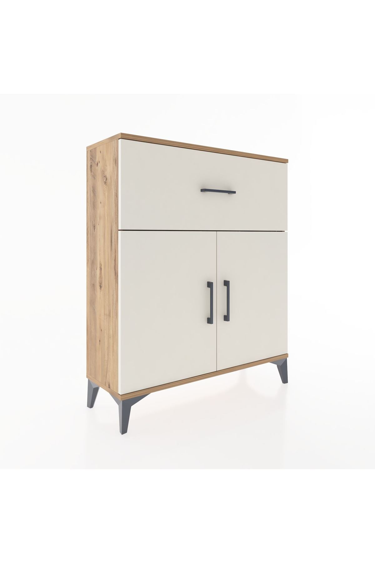 Arges Şifonyer Tek Raflı Tek Çekmeceli 2 Kapaklı 88x30x106 - S05M009V7A
