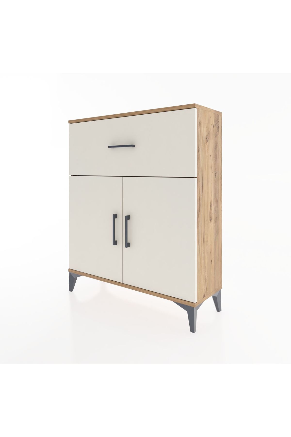 Arges Şifonyer Tek Raflı Tek Çekmeceli 2 Kapaklı 88x30x106 - S05M009V7A