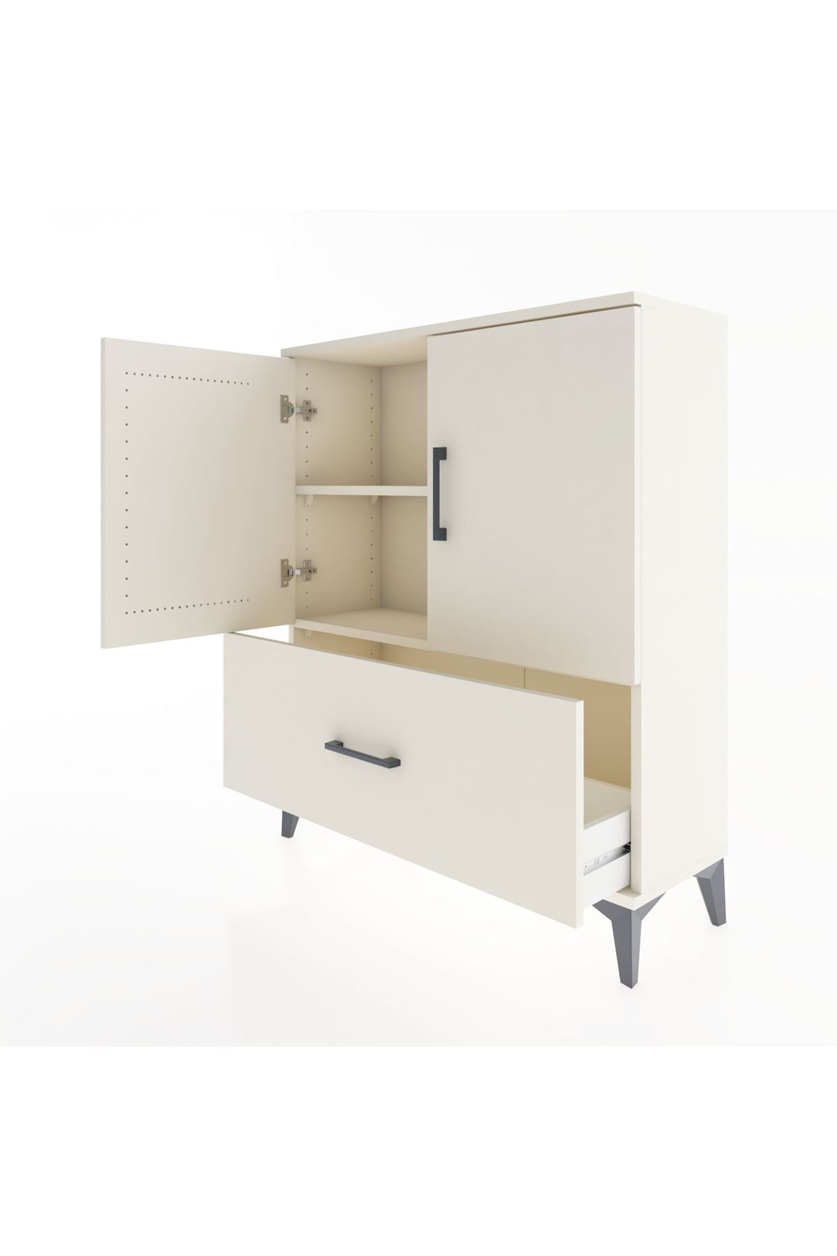 Arges Şifonyer 2 Raflı Tek Çekmeceli 2 Kapaklı 88x30x106 - S05M010V1A
