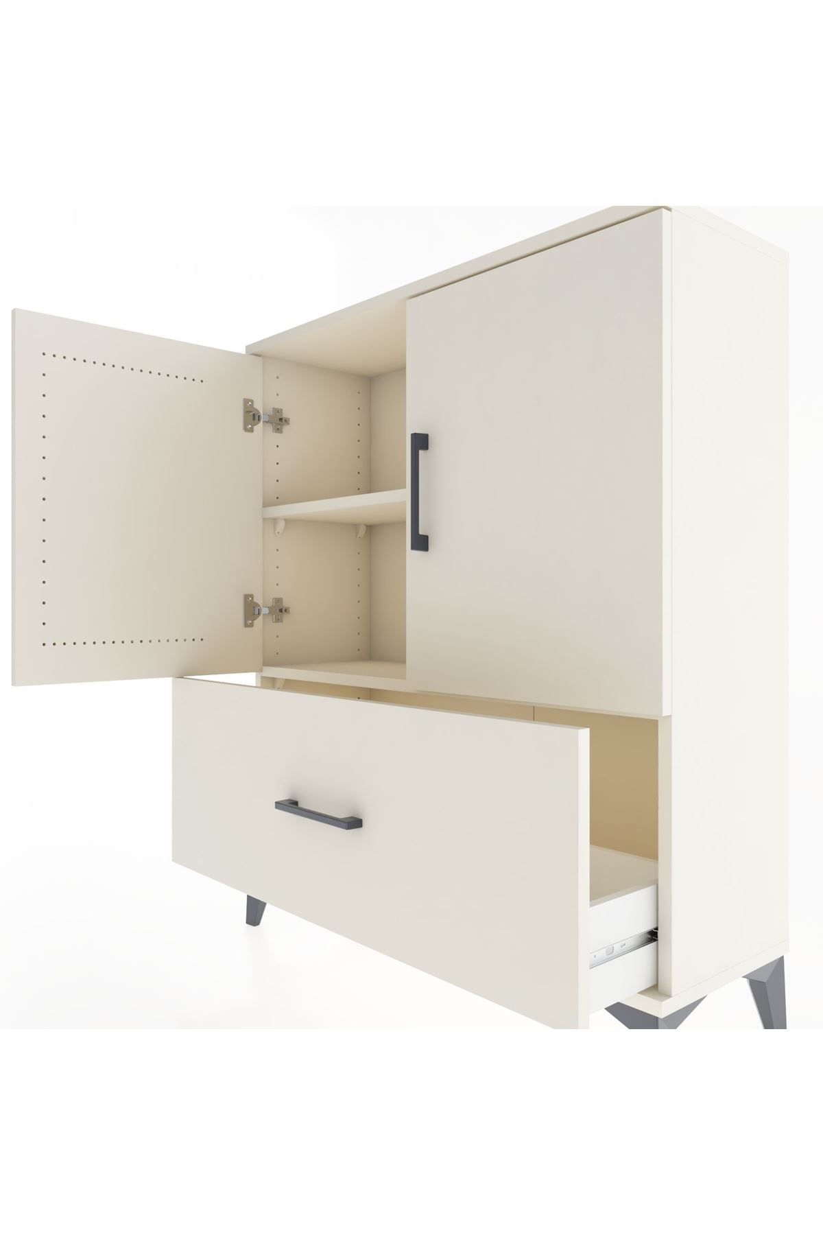 Arges Şifonyer 2 Raflı Tek Çekmeceli 2 Kapaklı 88x30x106 - S05M010V1A