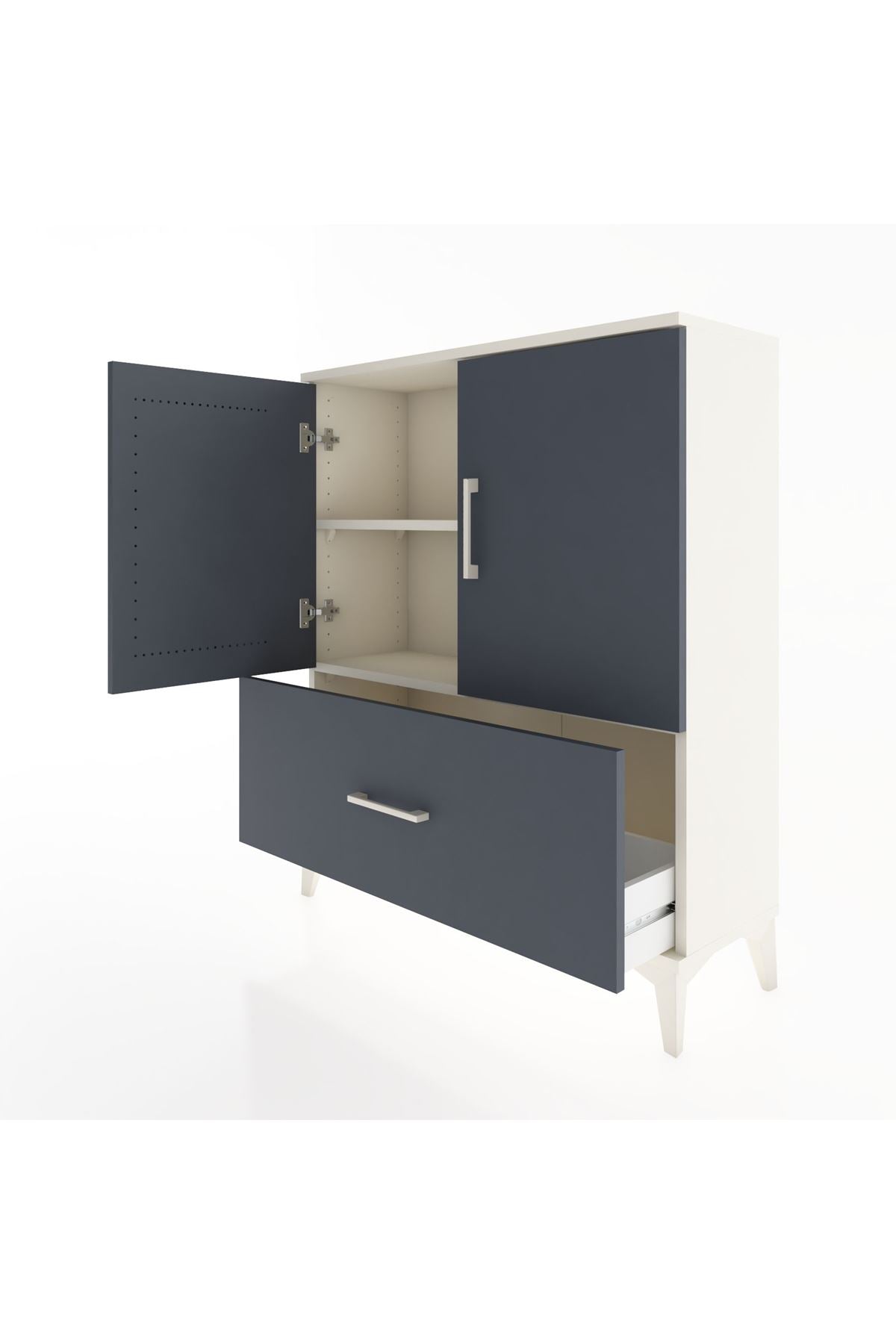 Arges Şifonyer 2 Raflı Tek Çekmeceli 2 Kapaklı 88x30x106 - S05M010V2A