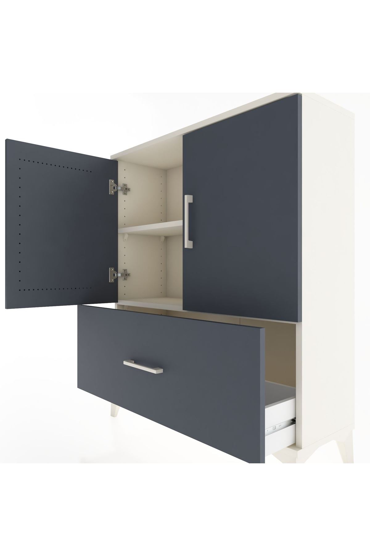 Arges Şifonyer 2 Raflı Tek Çekmeceli 2 Kapaklı 88x30x106 - S05M010V2A