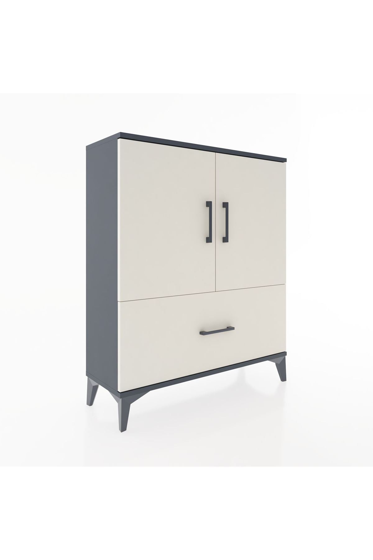 Arges Şifonyer 2 Raflı Tek Çekmeceli 2 Kapaklı 88x30x106 - S05M010V4A