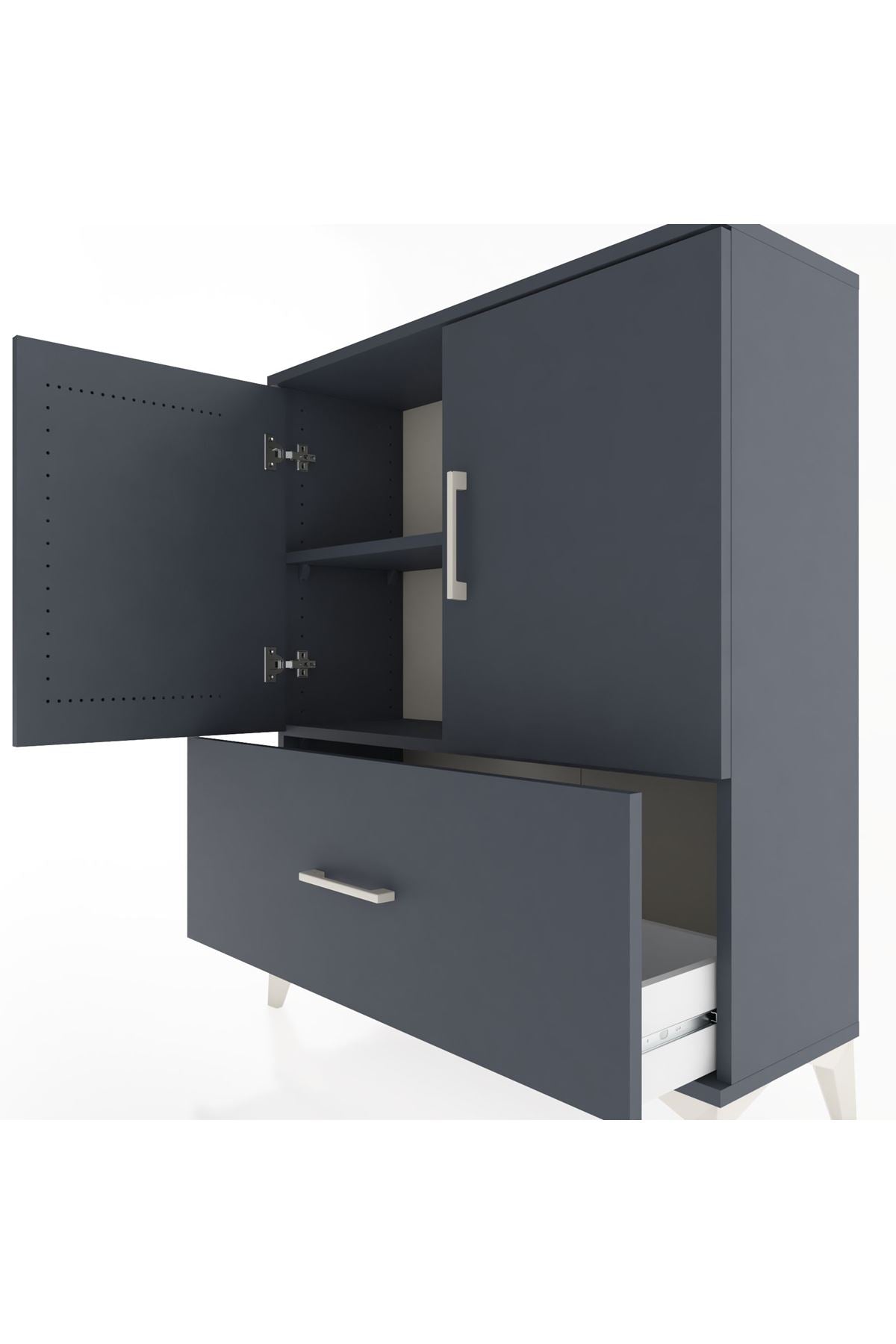 Arges Şifonyer 2 Raflı Tek Çekmeceli 2 Kapaklı 88x30x106 - S05M010V5A