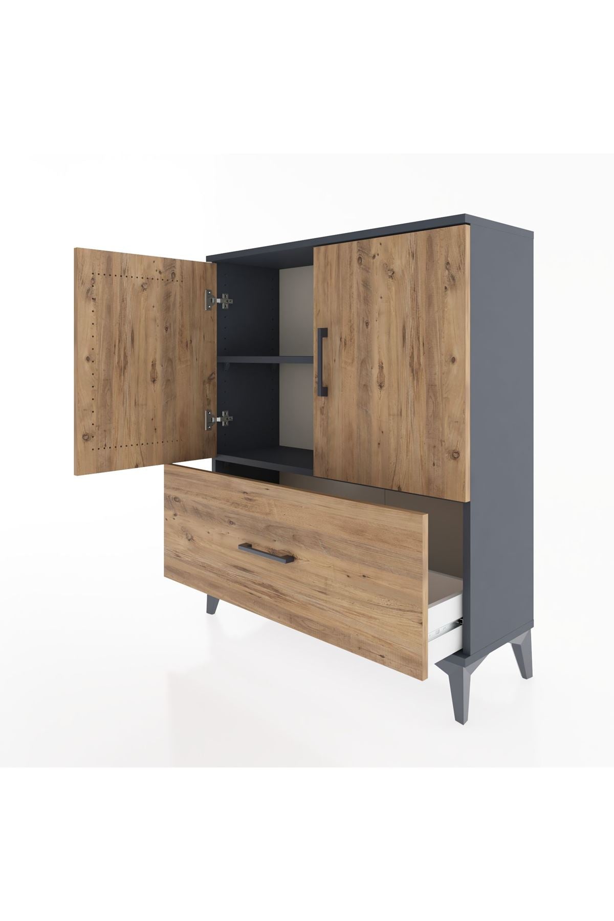 Arges Şifonyer 2 Raflı Tek Çekmeceli 2 Kapaklı 88x30x106 - S05M010V6A