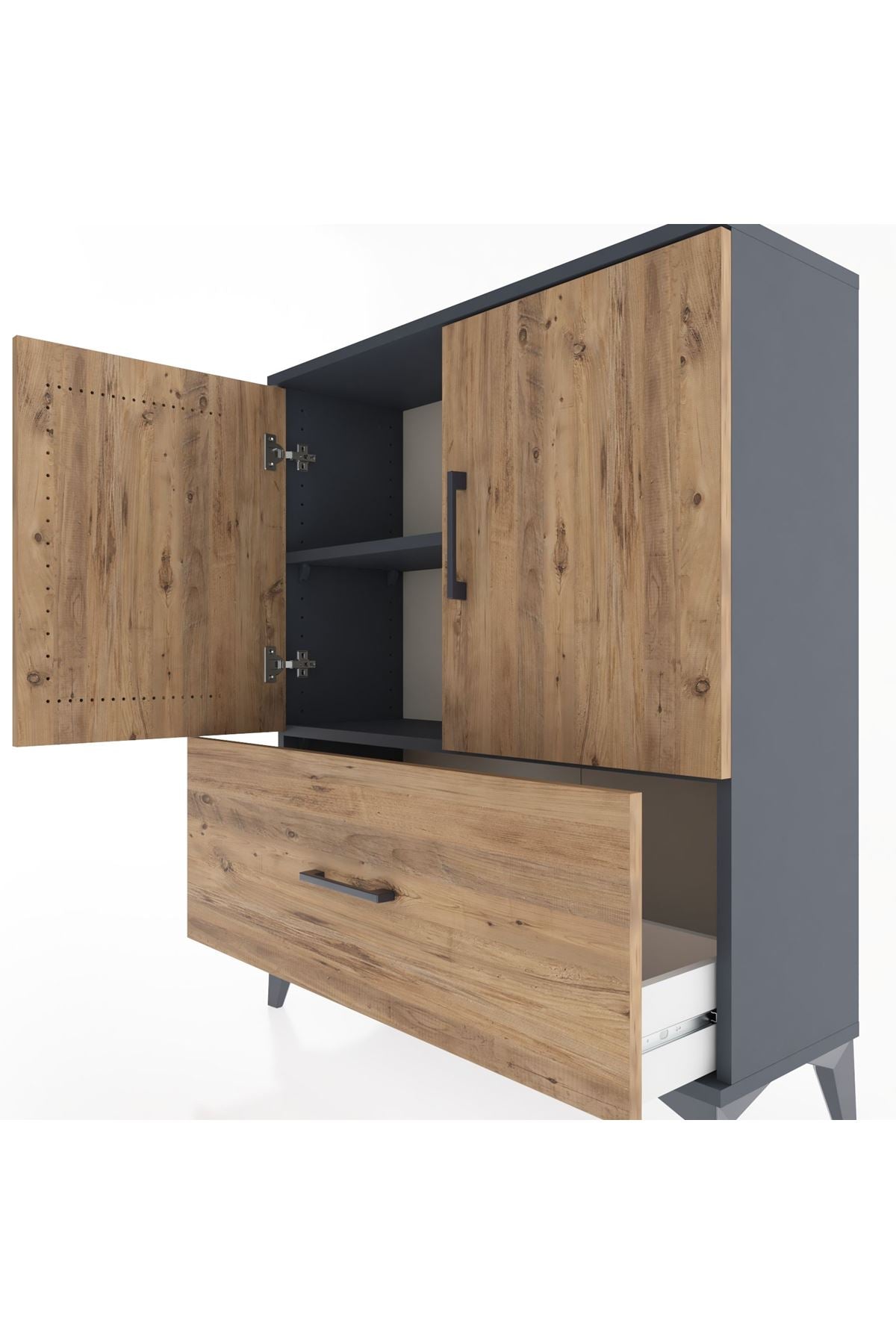Arges Şifonyer 2 Raflı Tek Çekmeceli 2 Kapaklı 88x30x106 - S05M010V6A