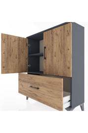 Arges Şifonyer 2 Raflı Tek Çekmeceli 2 Kapaklı 88x30x106 - S05M010V6A