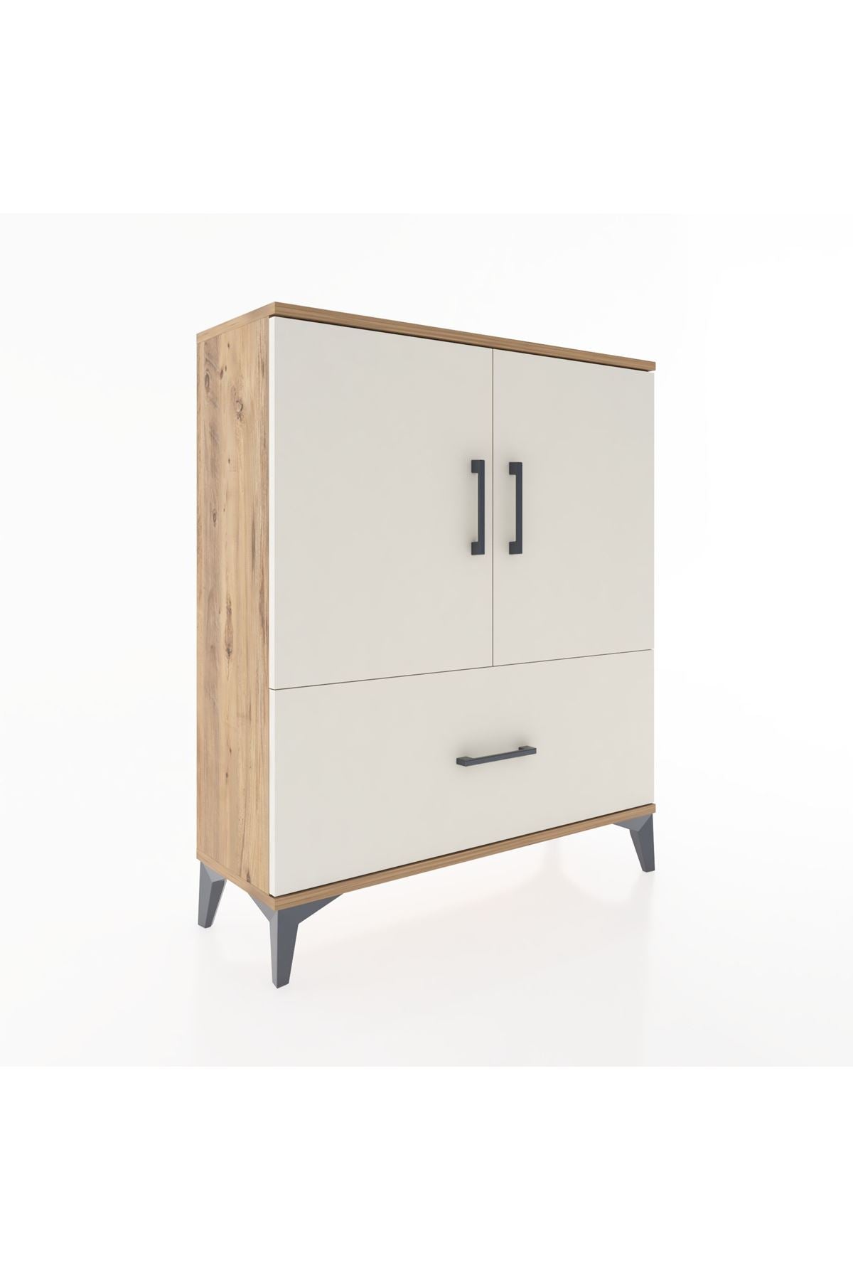 Arges Şifonyer 2 Raflı Tek Çekmeceli 2 Kapaklı 88x30x106 - S05M010V7A