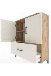 Arges Şifonyer 2 Raflı Tek Çekmeceli 2 Kapaklı 88x30x106 - S05M010V7A