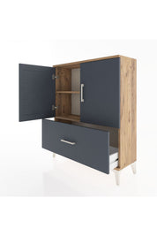Arges Şifonyer 2 Raflı Tek Çekmeceli 2 Kapaklı 88x30x106 - S05M010V8A