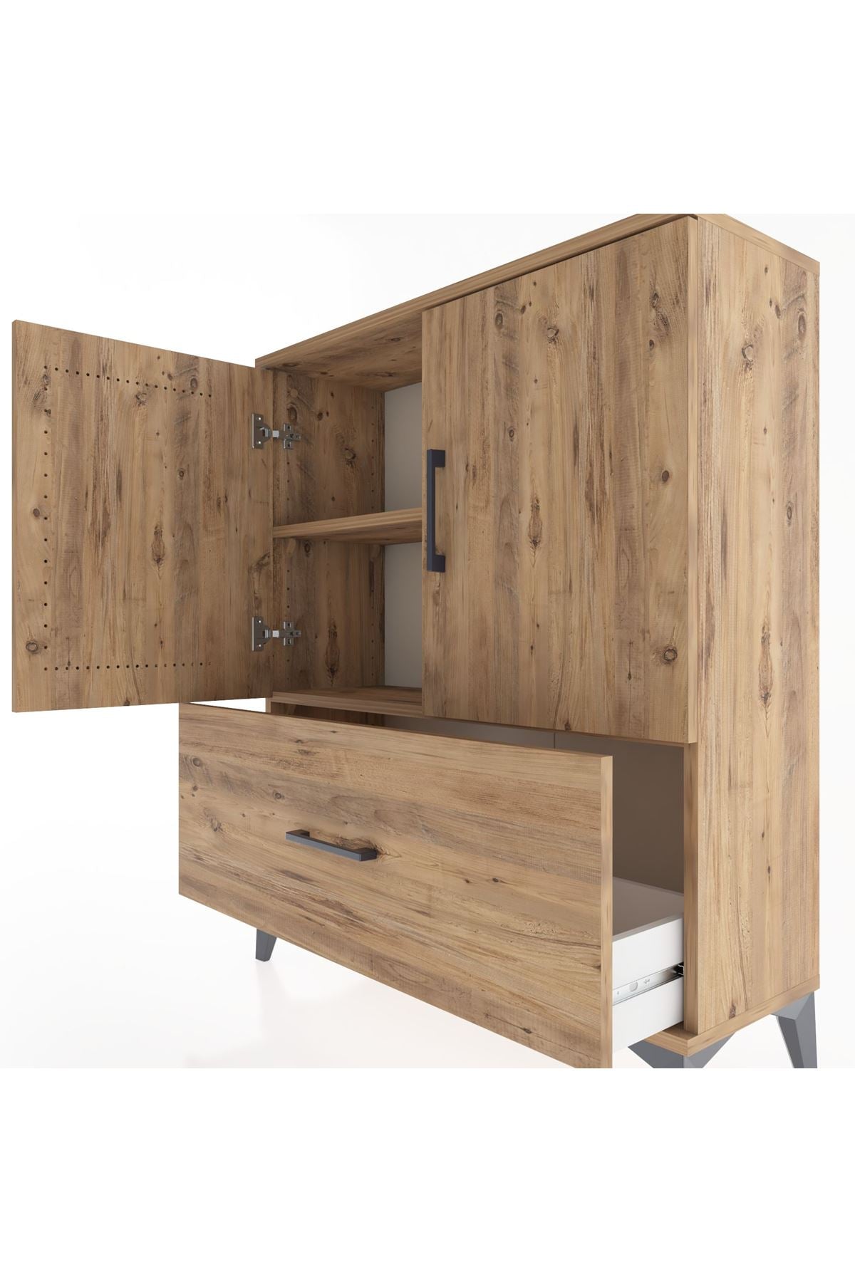 Arges Şifonyer 2 Raflı Tek Çekmeceli 2 Kapaklı 88x30x106 - S05M010V9A