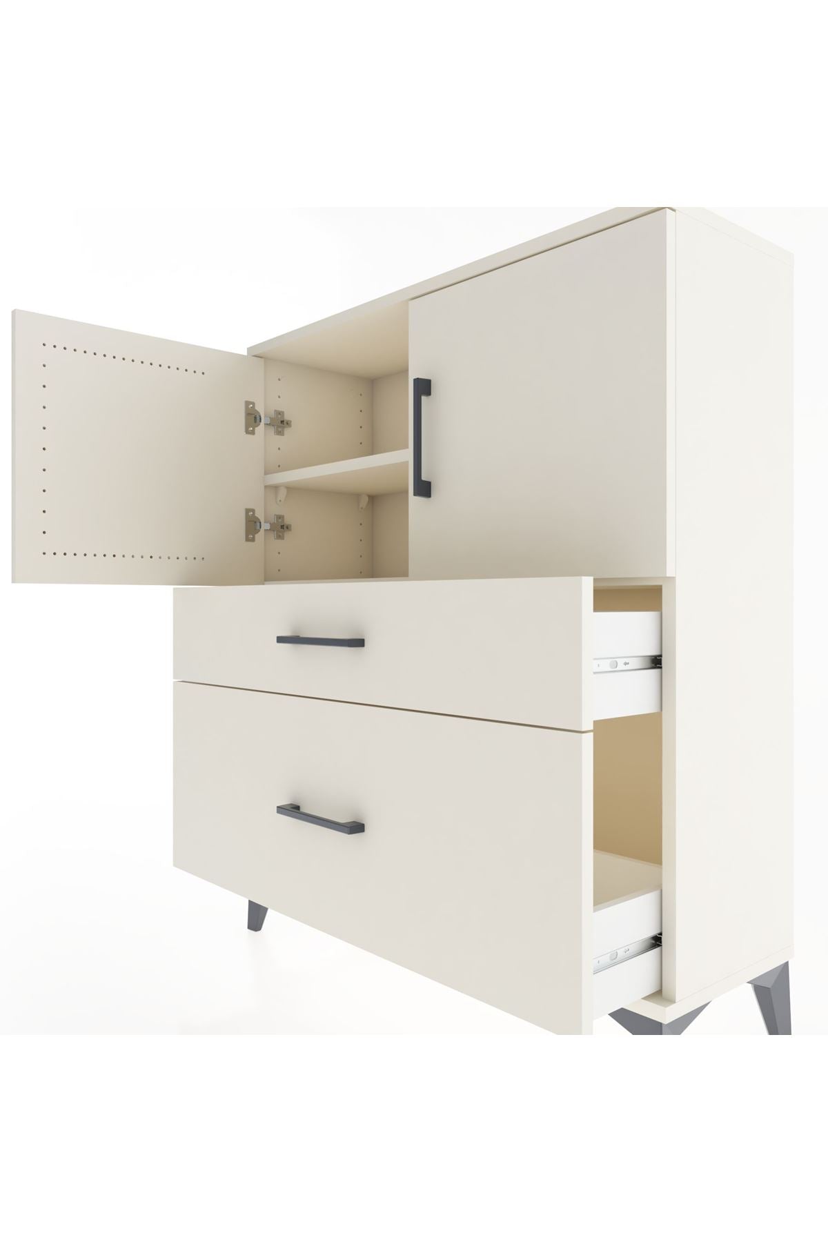 Arges Şifonyer 2 Raflı 2 Çekmeceli 2 Kapaklı 88x30x106 - S05M011V1A