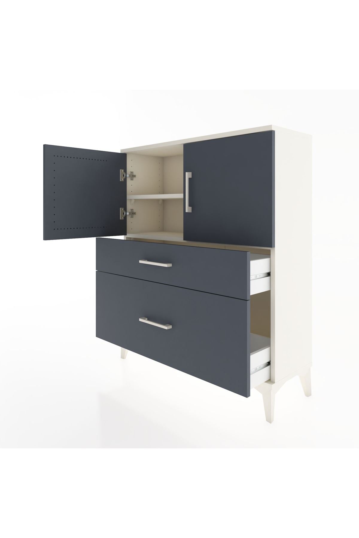 Arges Şifonyer 2 Raflı 2 Çekmeceli 2 Kapaklı 88x30x106 - S05M011V2A